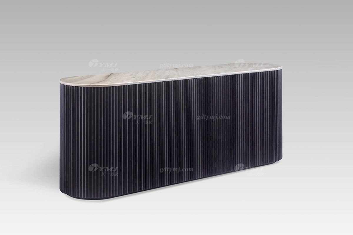 高端會所別墅品牌家具現(xiàn)代輕奢時尚灰橡色高級石電視柜電視柜LH2807側面1