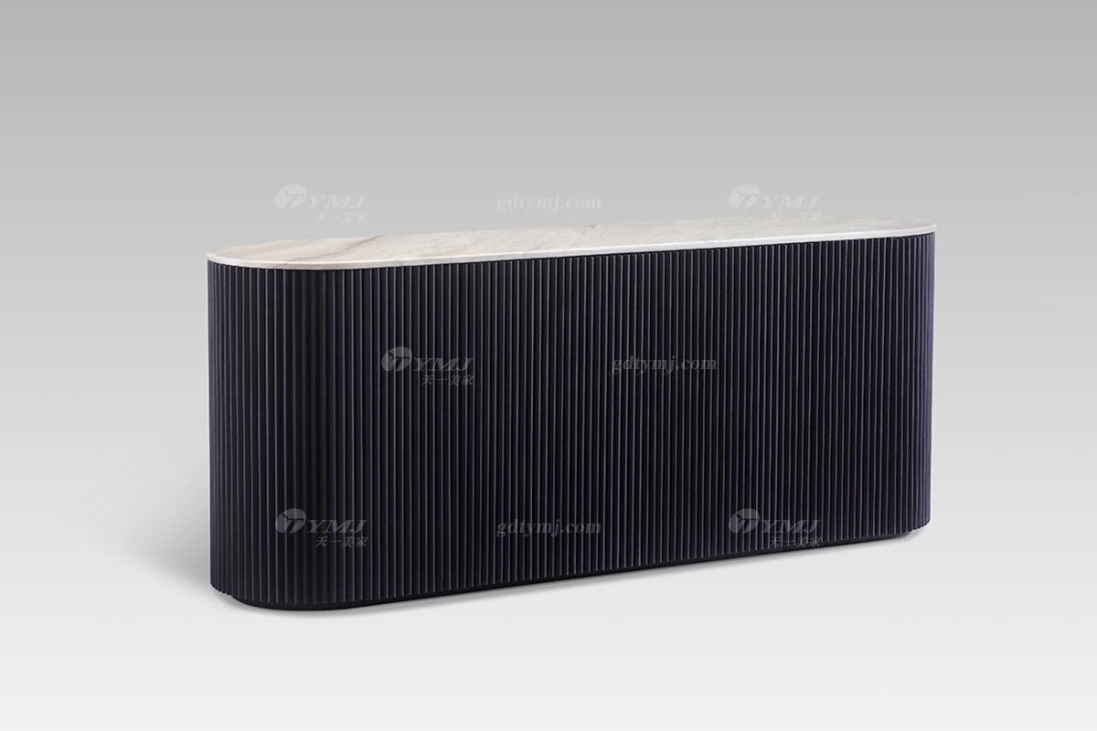 高端會所別墅品牌家具現(xiàn)代輕奢時尚灰橡色高級石電視柜電視柜LH2807側面2