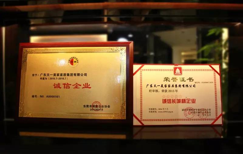 天一美家集團榮獲“誠信長城杯企業(yè)”傳遞行業(yè)正能量！